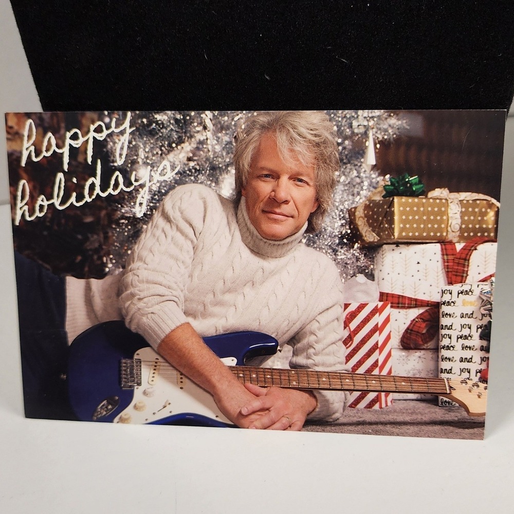 Jon Bon Jovi Autographed Holiday Postcard 4x6 Christmas Rock Music Memorabilia